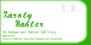 karoly mahler business card